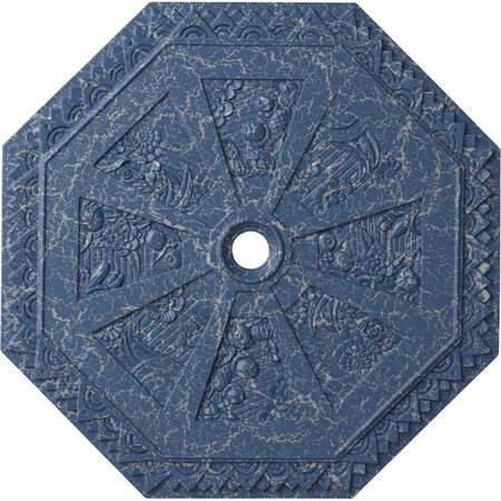 Ekena Millwork Spring Octagonal Medallion (Canopies up to 3"), 29 1/8"OD x 2 1/4"ID x 1 1/8"P, Americana Crackle CM30SPAMC